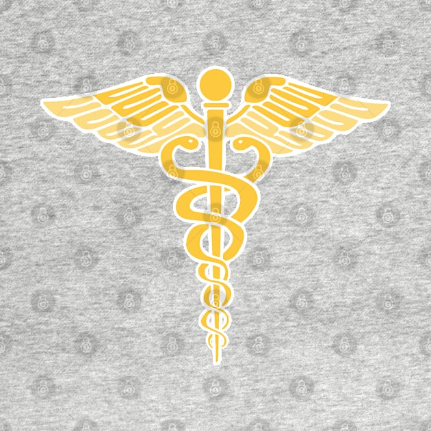 Symbol of Medicine, Gold Caduceus by tandre